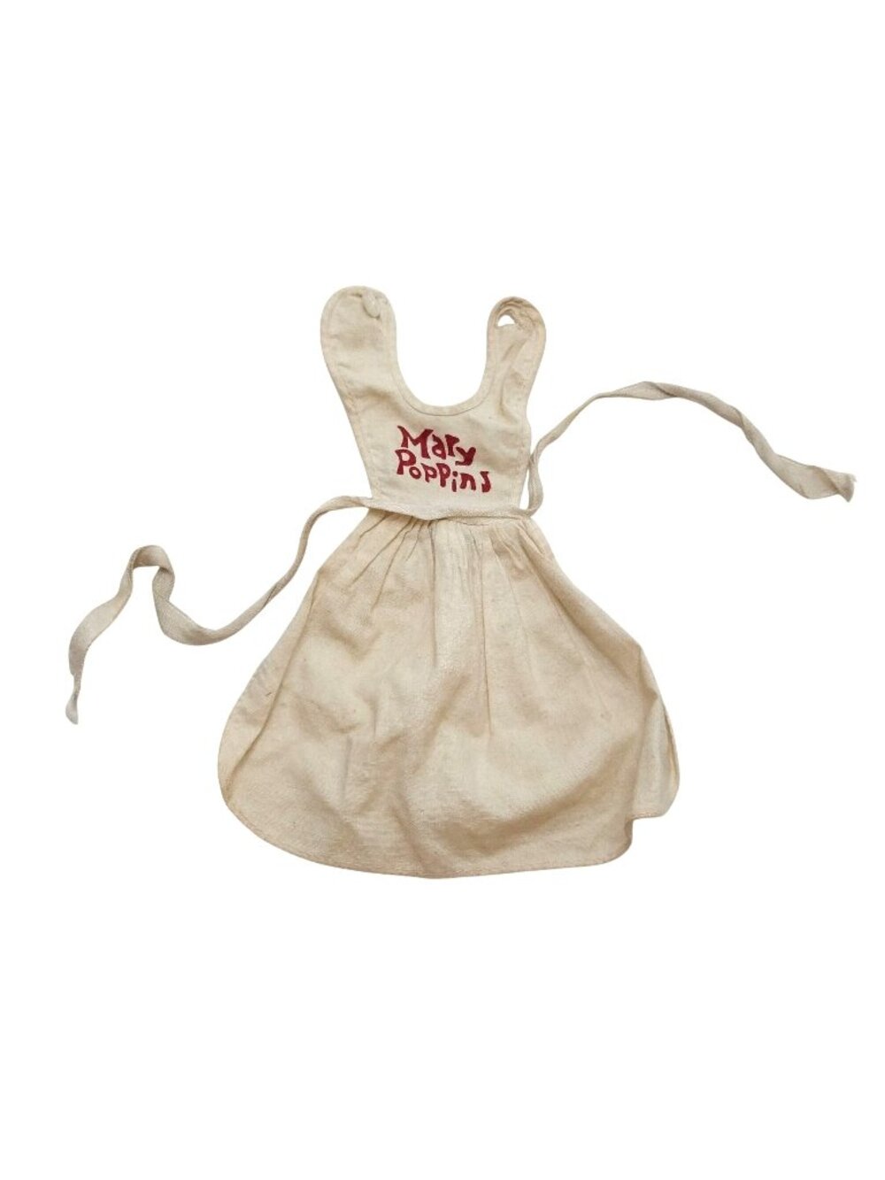 Vintage Mary Poppins Doll Apron with Ties for 11" Doll Red Logo Horsman Tag